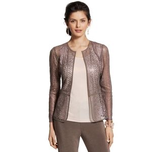Chico's Travelers Collection Foil Lace Jacket + Matching Tank Size 4 (20/22-XXL)